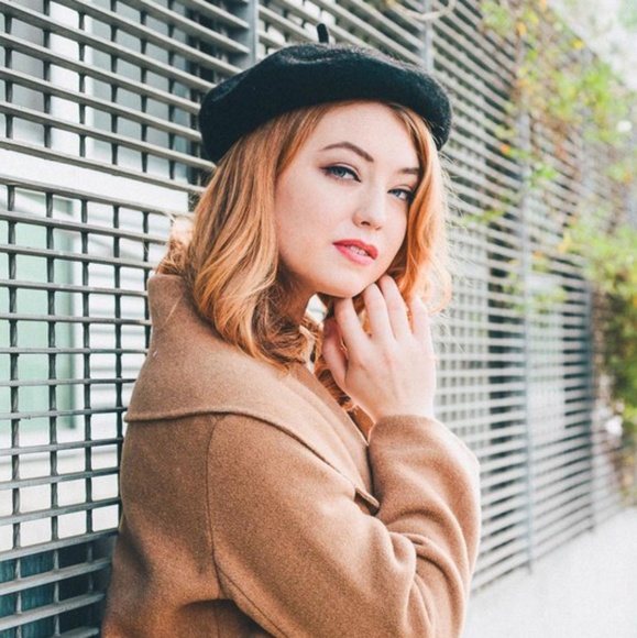 Felt Beret Hat - Black - Picture 2 of 8